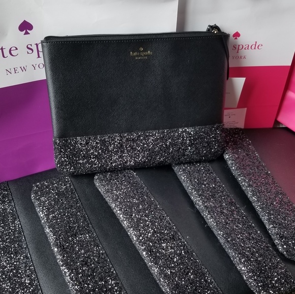 🔥LAST 1 NWT KATE SPADE GRETA COURT GLITTER CLUTCH - Picture 3 of 6